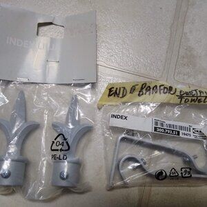 Ikea Index curtain rod hooks and ends NWT